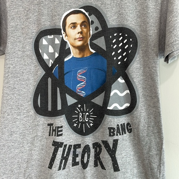 The Big Bang Theory Unisex Atomic Sheldon Gray Graphic T-Shirt Short Sleeves S - Picture 4 of 10